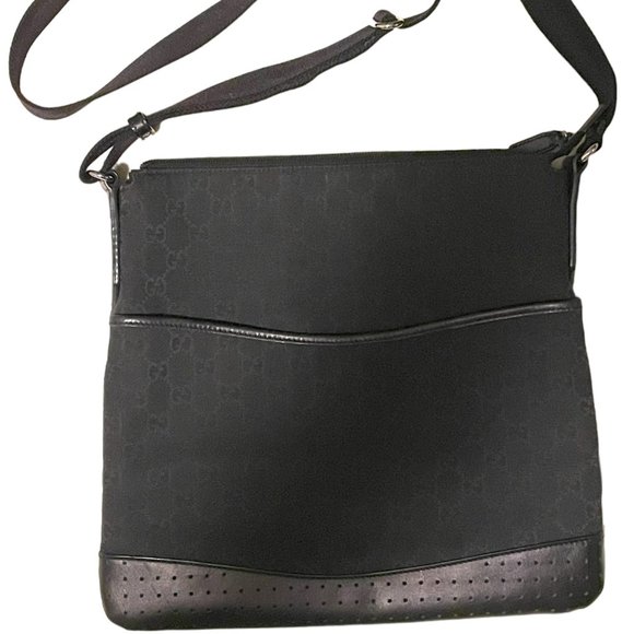 GUCCI monogram black canvas crossbody / shoulder purse unisex - Picture 11 of 15